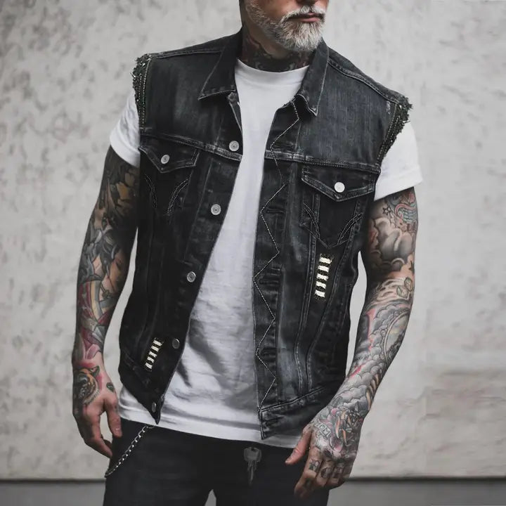 Men's Denim Vest Waistcoat Casual Vest