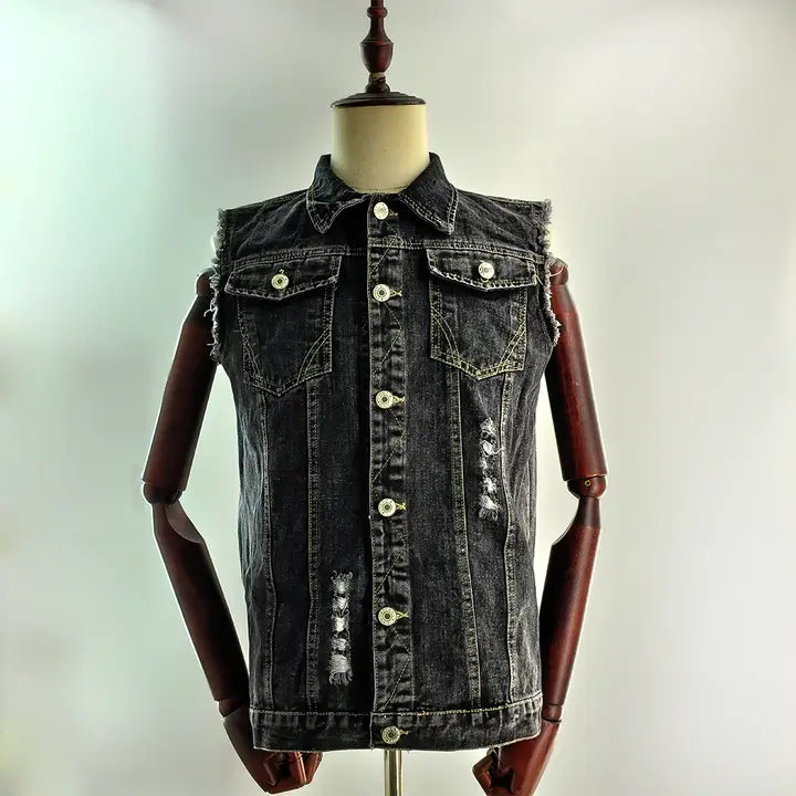 Men's Denim Vest Waistcoat Casual Vest